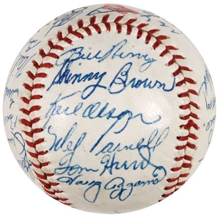 Lot #1170 Harry Agganis and the Boston Red Sox Baseball - Image 6