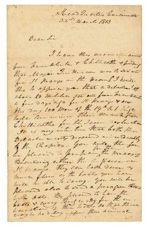 Lot #50 William Henry Harrison: Early military ALS: “I write this to apprise you that a detachment of about 80 militia set out from Franklinton” - Image 2