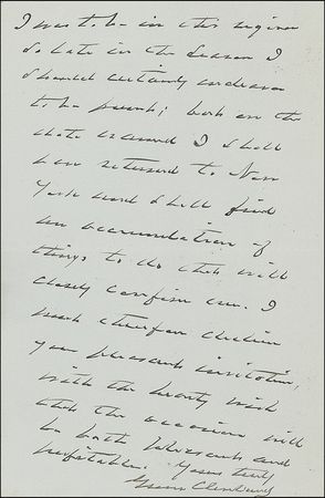 Lot #14 Grover Cleveland Handwritten Letter Signed - Image 2