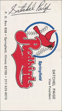 Lot #1491. Satchel Paige Business Card