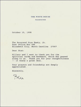Lot #23 Bill Clinton Typed Letter Signed