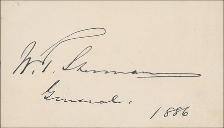 Lot #291 William T. Sherman Signed Calling Card - Image 1