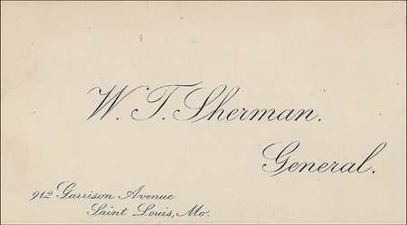 Lot #291 William T. Sherman Signed Calling Card - Image 2