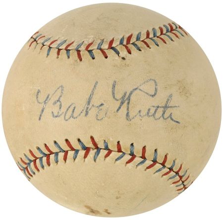 Lot #1517 Babe Ruth and Lou Gehrig: BASEBALL?S DYNAMIC DUO: The ?SULTAN OF SWAT? and the ?IRON HORSE? signed ball - Image 2