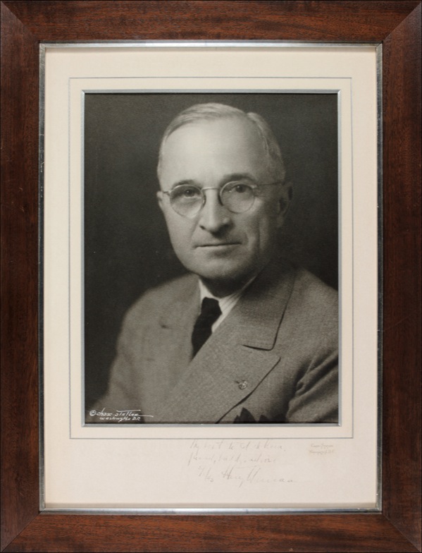 Lot 126 Harry S. Truman: Signing as new president on V-E Day