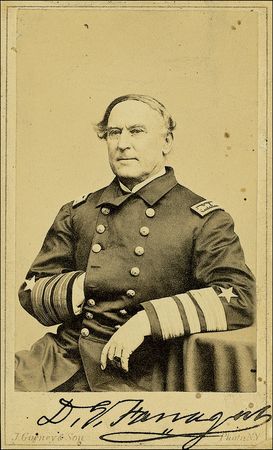 Lot #290 David G. Farragut: Twice-signed Farragut photo - Image 1