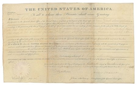 Lot #94 James Monroe Signed Document - Image 1