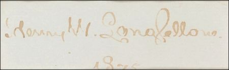 Lot #471 Henry Wadsworth Longfellow Signature - Image 2