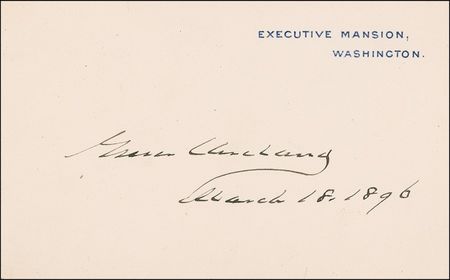 Lot #19 Grover Cleveland White House Card