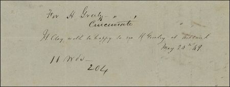 Lot #156 Henry Clay Signed Note - Image 2