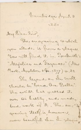 Lot #472 Henry Wadsworth Longfellow: Handle with care: The poet writes on ceramics - Image 1