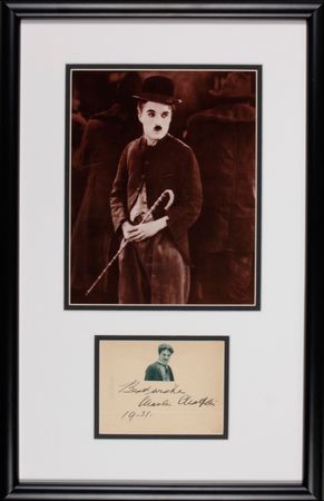 Lot #754 Charlie Chaplin: Signing in the year of the release of City Lights - Image 1