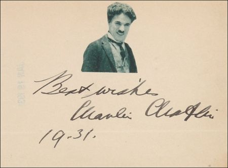 Lot #754 Charlie Chaplin: Signing in the year of the release of City Lights - Image 2