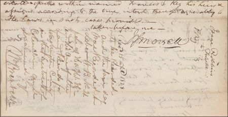 Lot #629 Francis Scott Key Signed Document - Image 2