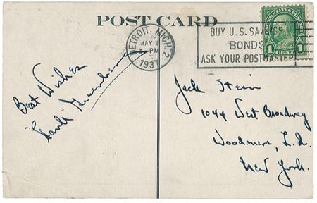 Lot #1264 Hank Greenberg Signed Photograph - Image 2