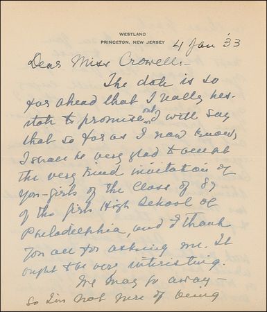 Lot #17 Frances Folsom Cleveland Handwritten