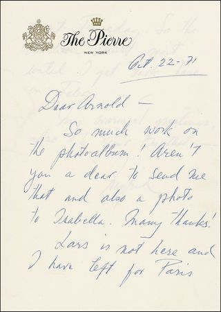 Lot #717 Ingrid Bergman Handwritten Letter Signed - Image 1