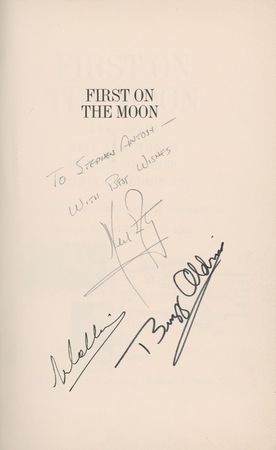 Lot #343 Apollo 11: FIRST ON THE MOON: The APOLLO 11 astronauts sign their story - Image 1