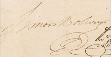 Lot #146 Simón Bolivar: El Libertador signs a military promotion for the future president of Bolivia - Image 2