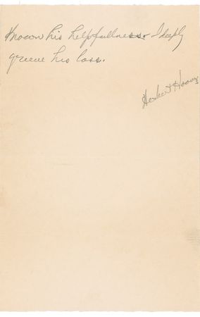 Lot #64 Herbert Hoover: Hoover remembers the G. M. of the Associated Press - Image 1