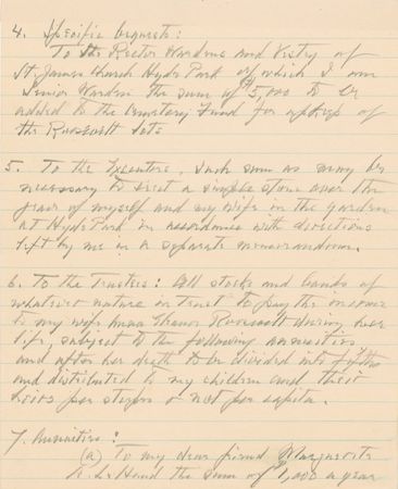 Lot #116 Franklin D. Roosevelt: TILL DEATH DO US PART: FDR drafts his will, including a special bequest to his secretary-mistress, MISSY LE HAND - Image 8