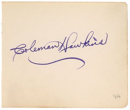 Lot #610 Coleman Hawkins Signature - Image 1