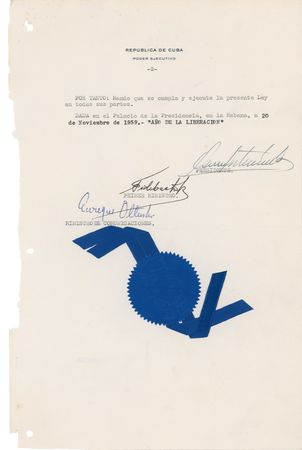 Lot #150 Fidel Castro: Abolishing a charity-related postal surcharge - Image 2