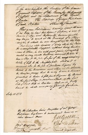 Lot #189 John Hancock and Samuel Adams: Months before the Boston Tea Party, patriot/brewer Adams and Declaration Signer Hancock sign a petition for a Boston liquor license - Image 1