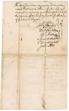 Lot #189 John Hancock and Samuel Adams: Months before the Boston Tea Party, patriot/brewer Adams and Declaration Signer Hancock sign a petition for a Boston liquor license - Image 3