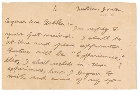 Lot #470 Jack London: YUKON GOLD: “Poor reader” JACK LONDON declines a request regarding his most famous work: “There will not be time for a reading from ‘CALL OF [the] WILD’” - Image 1