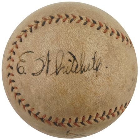Lot #1402 Babe Ruth and Lou Gehrig: YANKEES IN JAPAN: The BAMBINO and the IRON HORSE sign a ball during their 1934 barnstorming tour of the Far East - Image 3