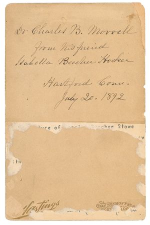 Lot #502 Harriet Beecher Stowe Signed Photograph - Image 1