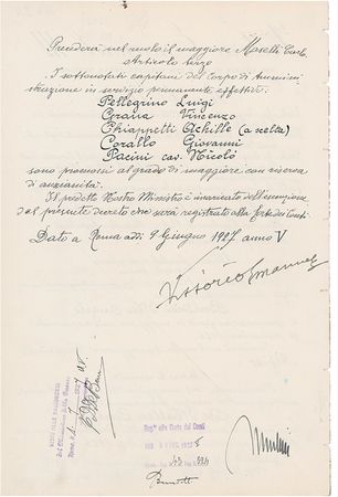 Lot #225 Benito Mussolini and Vittorio Emanuele III Group Lot - Image 1