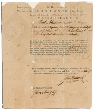 Lot #190 John Hancock Signed Document - Image 1