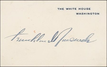 Lot #117 Franklin D. Roosevelt White House Card - Image 1
