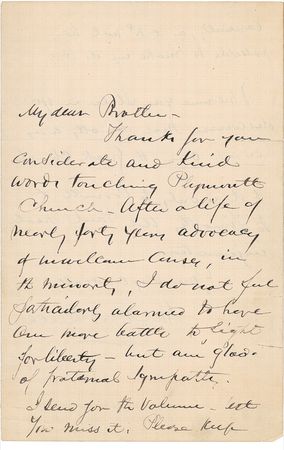 Lot #142 Henry Ward Beecher: ?One more battle to fight for liberty? - Image 1