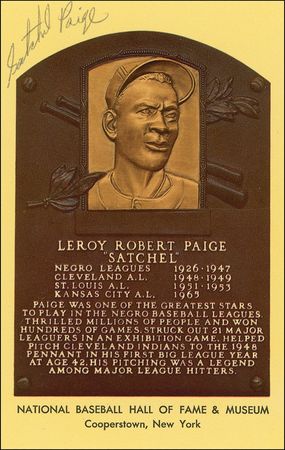 Lot #1360 Satchel Paige Hall Of Fame Card - Image 1