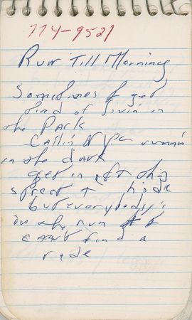 Lot #674 Bruce Springsteen: “THE SCREEN DOOR SLAMS”: Early handwritten draft lyrics for SPRINGSTEEN’s classic “Thunder Road” - Image 1