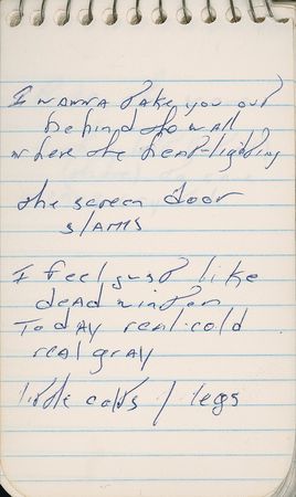 Lot #674 Bruce Springsteen: “THE SCREEN DOOR SLAMS”: Early handwritten draft lyrics for SPRINGSTEEN’s classic “Thunder Road” - Image 2