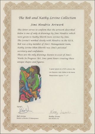 Lot #613 Jimi Hendrix: ART YOU EXPERIENCED: Colorful original abstract drawing by JIMI HENDRIX - Image 3
