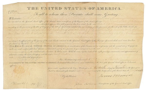 Lot 83 James Monroe Signed Document