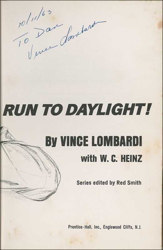 Lot 1417 Vince Lombardi Book