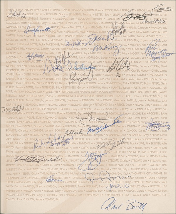 Lot 1296 Boston Bruins Book