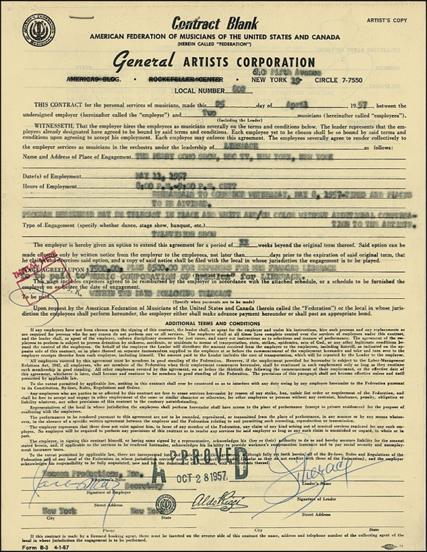 Lot 805 Liberace Signed Document