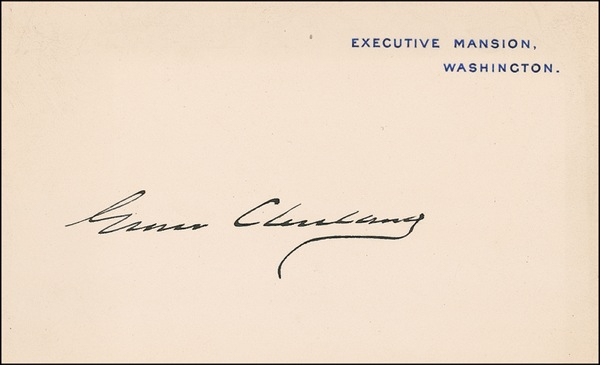Lot 21 Grover Cleveland White House Card