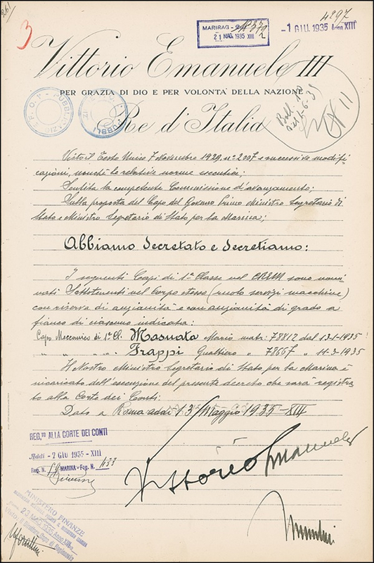 Lot 266 Benito Mussolini and Vittorio Emanuele III Signed Document