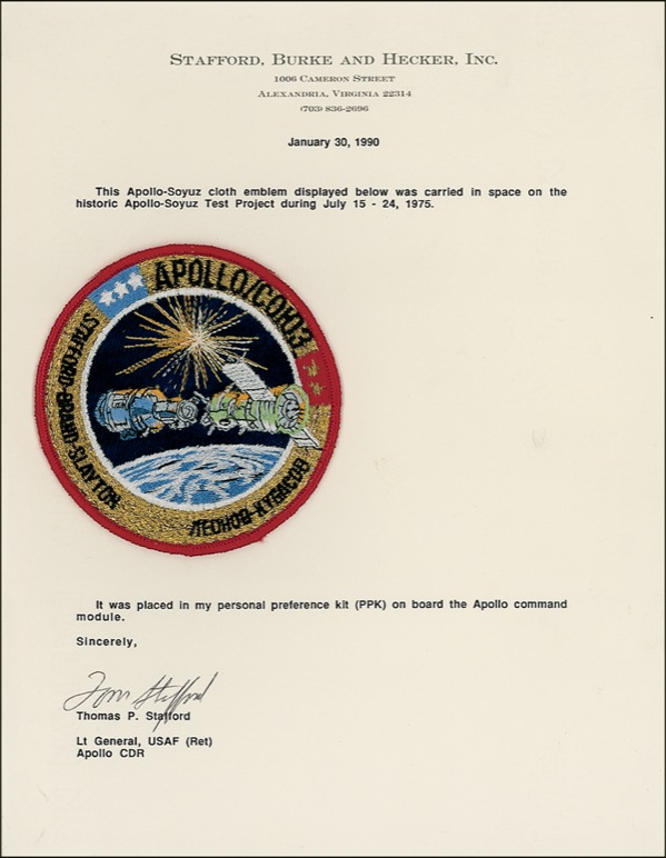 Lot 438 Apollo-Soyuz: Flight-flown patch