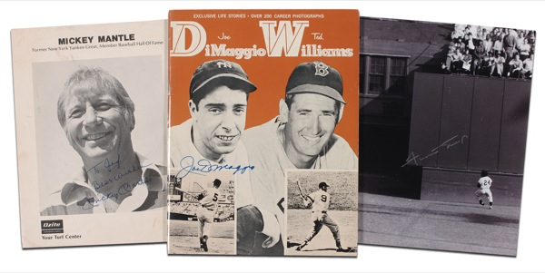 Lot 1427 Mantle, Mays, and DiMaggio Group Lot
