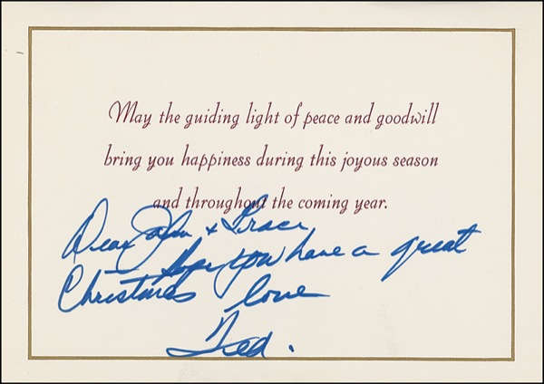 Lot 1545 Ted Williams Christmas Card