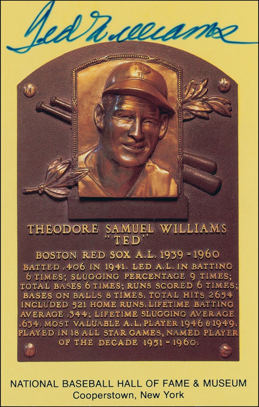 Lot 1550 Ted Williams Hall Of Fame Card